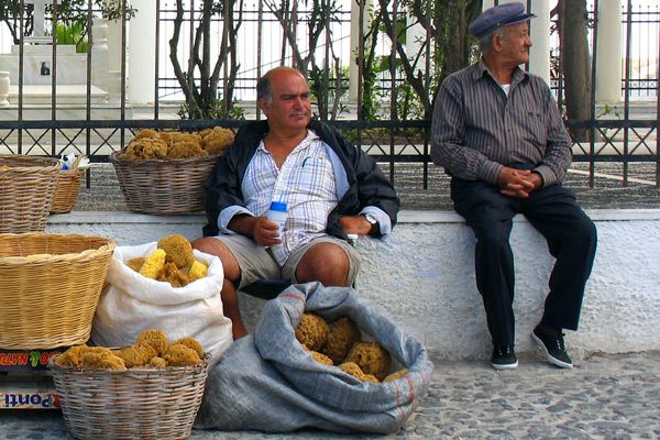 Grecja | Handel uliczny - sprzedaż gąbek